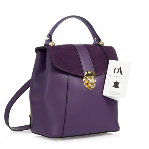 Geanta dama tip rucsac din piele naturala DiAmanti Marco Violet